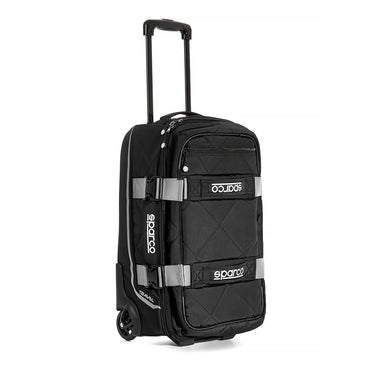 Sparco Travel roller carry-on racing gear bag in Black and Silver